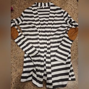 Drape striped cardigan